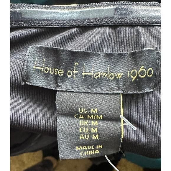 NWT HOUSE OF HARLOW 1960 Strapless Twist Front Jersey Black Midi Dress Size M - Picture 7 of 9